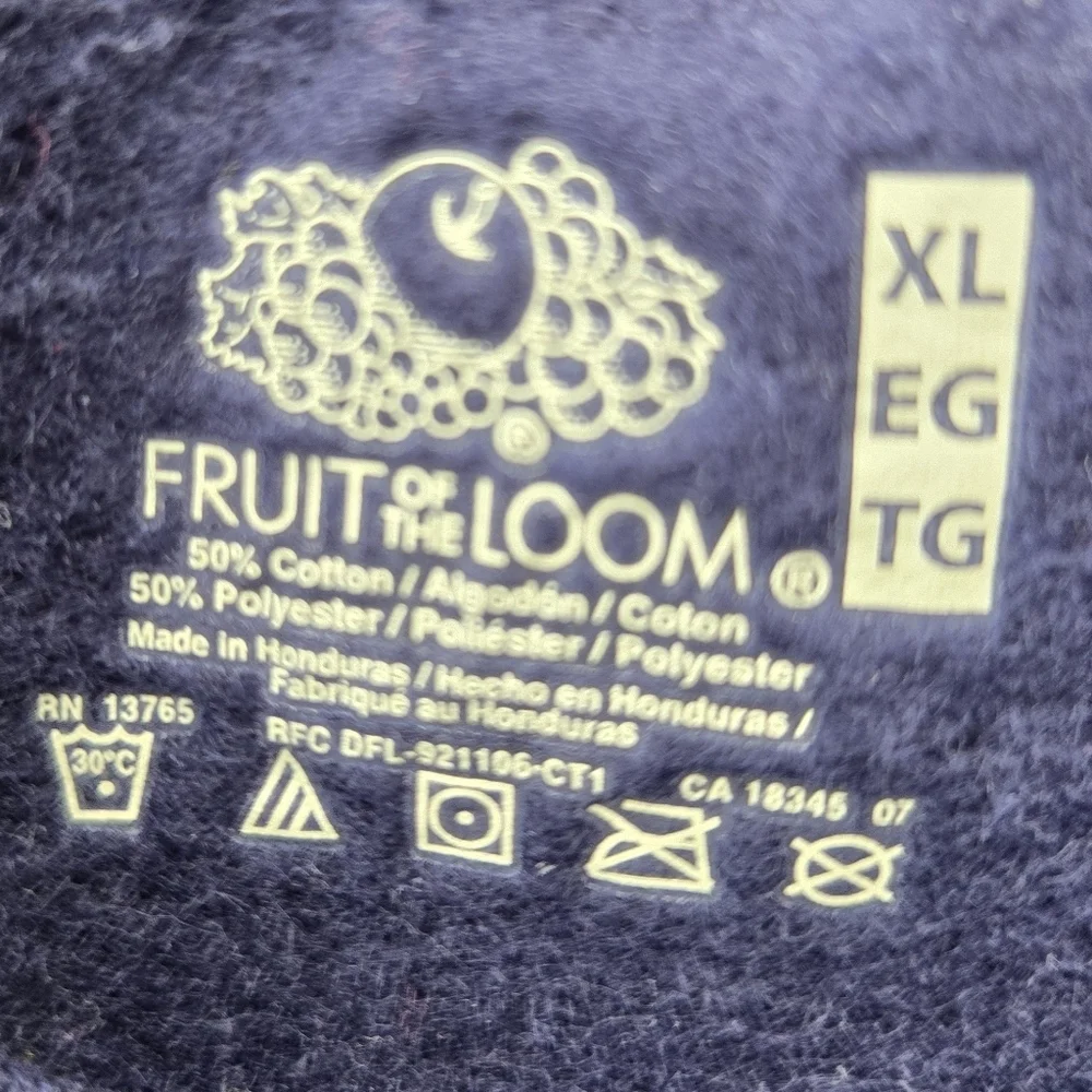 Fruit Of The Loom Sz XL Little Italy Navy Blue Men's Sweater Shirt Cotton Poly